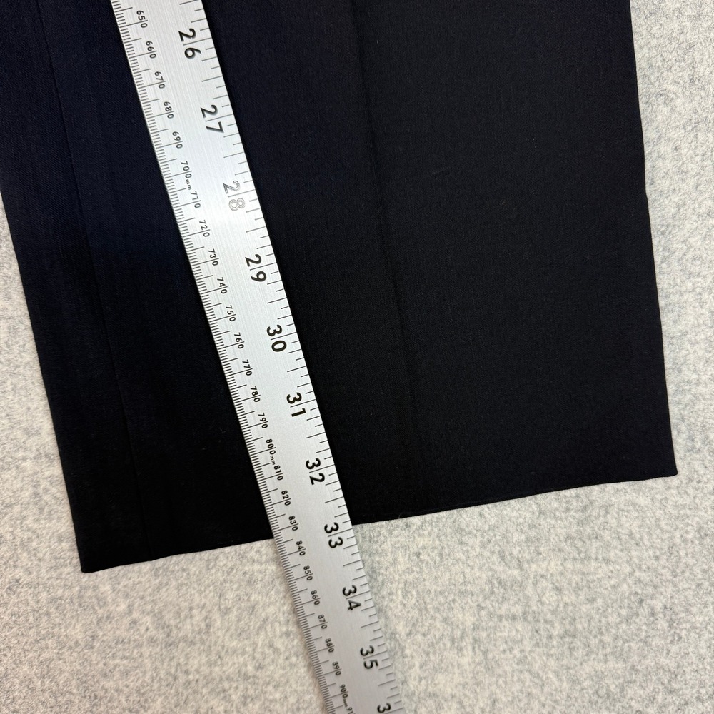 Piazza Sempione Dress Pants IT 44 US 8 Navy Blue Wide Leg Stretch Wool Side Zip - Picture 5 of 9